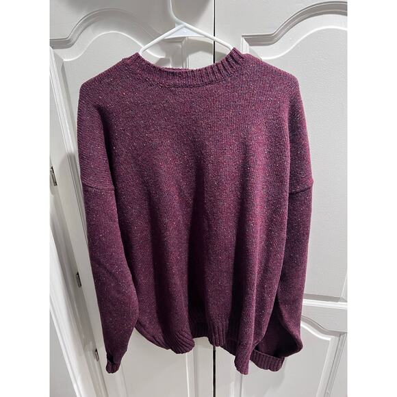 Pendleton Shetland Wool Sweater Men’s L Burgundy Heather Donegal Crew Neck USA - Picture 4 of 7